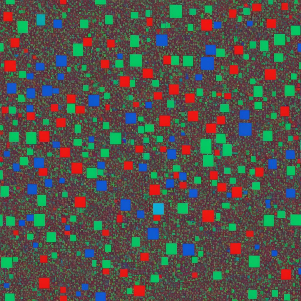 8-bit Fractal: Subdivided Red, Green, and Blue Rectangles