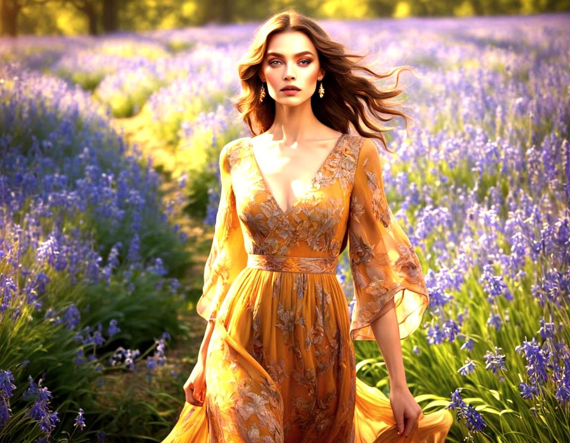 Ethereal Summer Beauty in Vibrant Ochre Yellow