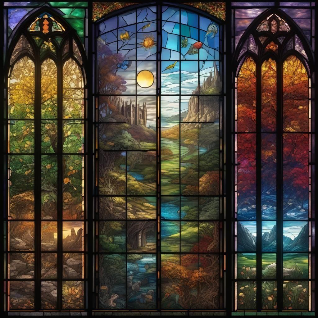 Seasons in Stained Glass: Detailed Matte Painting