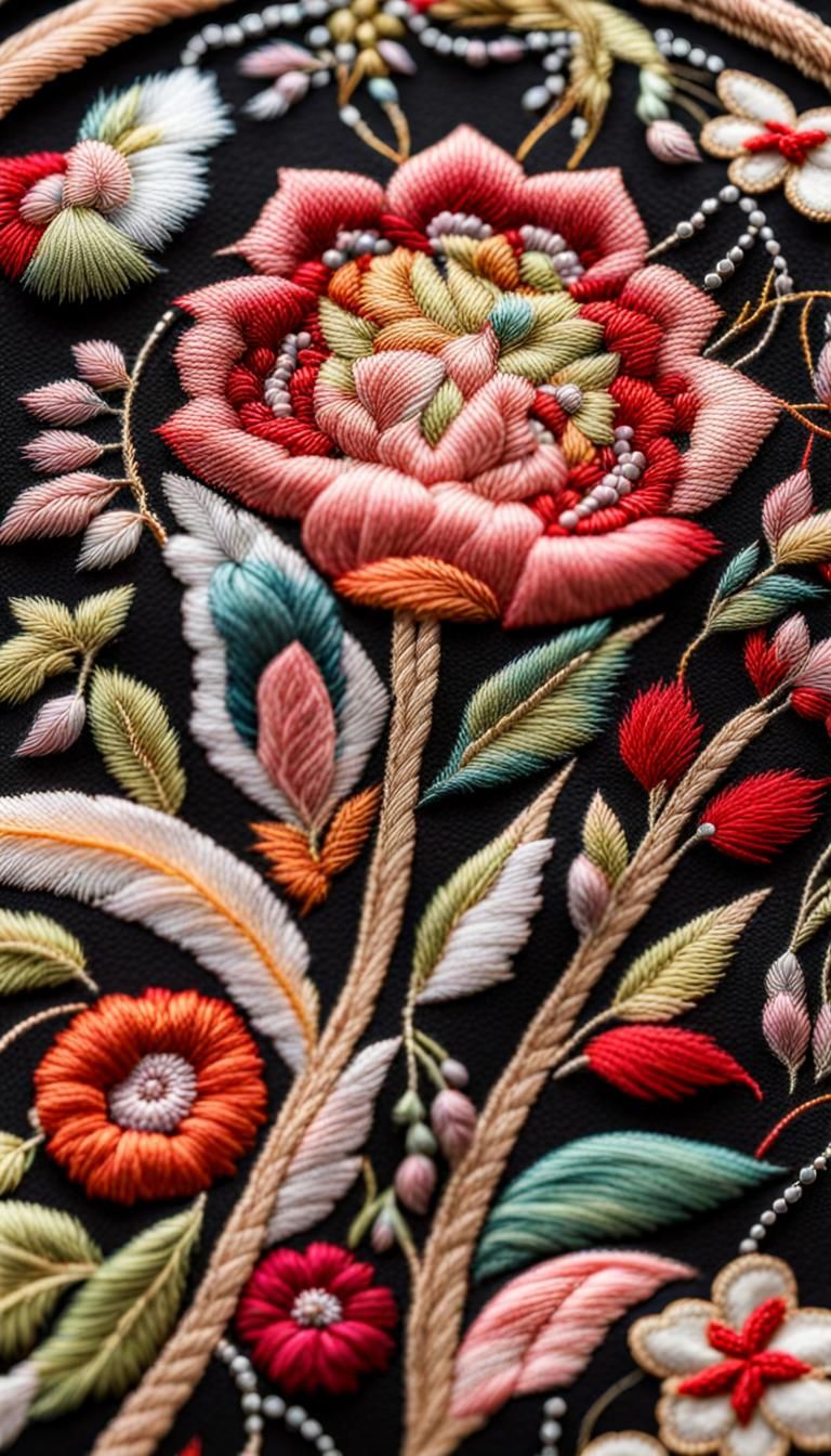 Detailed and Colorful Embroidery Art