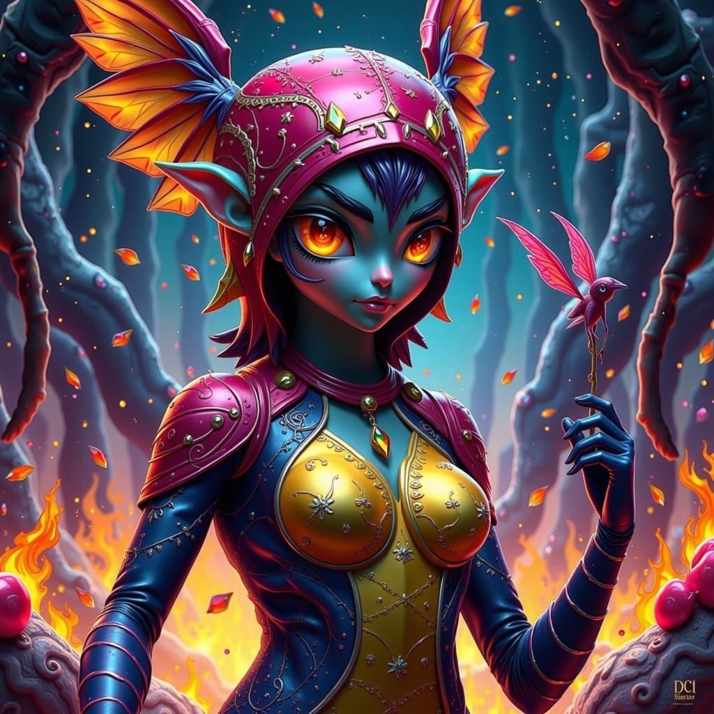 Mythical Creatures in Lush Environment