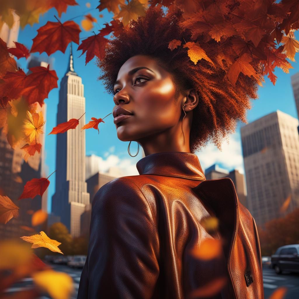 Hyperrealistic Autumn in New York: Splash Art