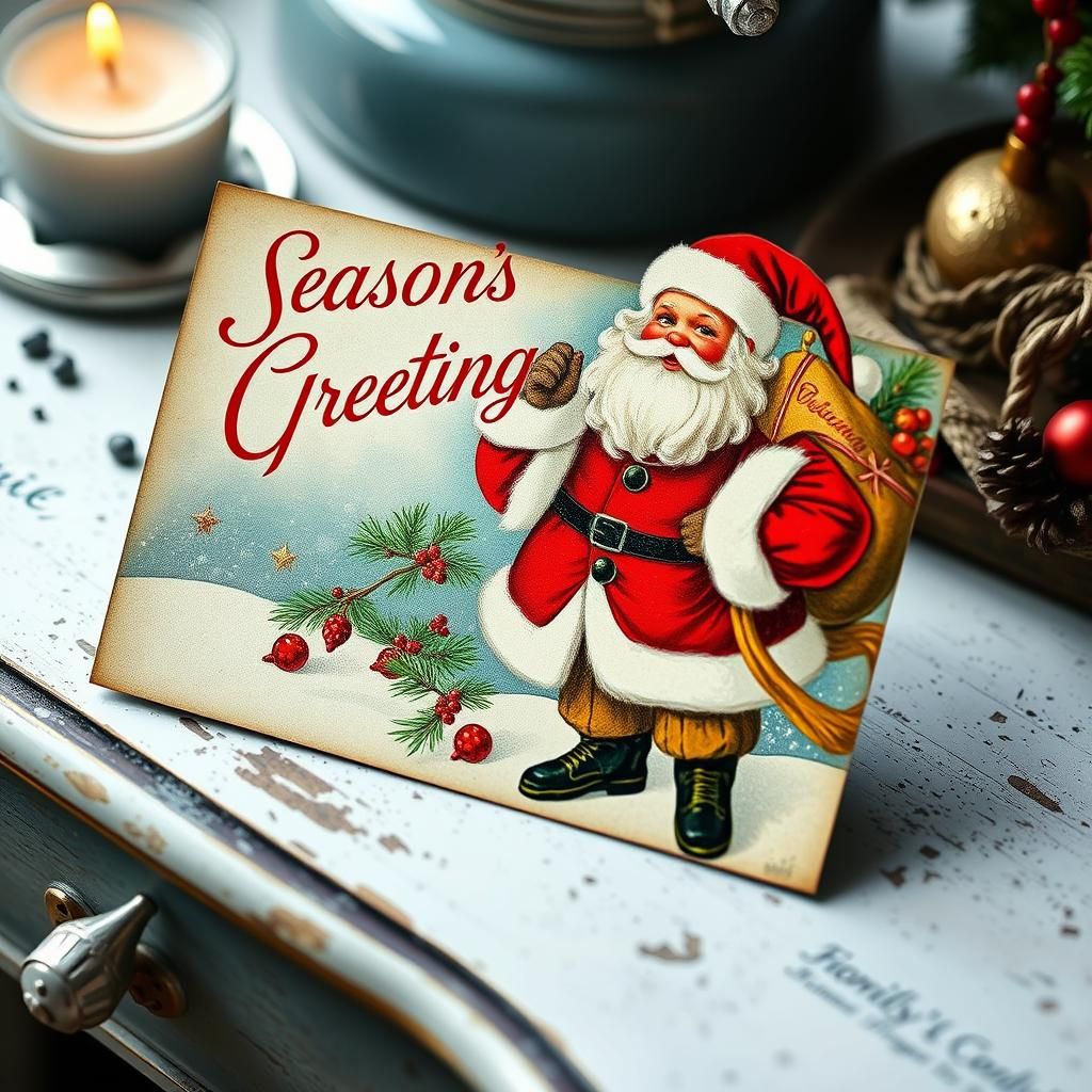 Vintage Holiday Postcard Featuring Santa Claus