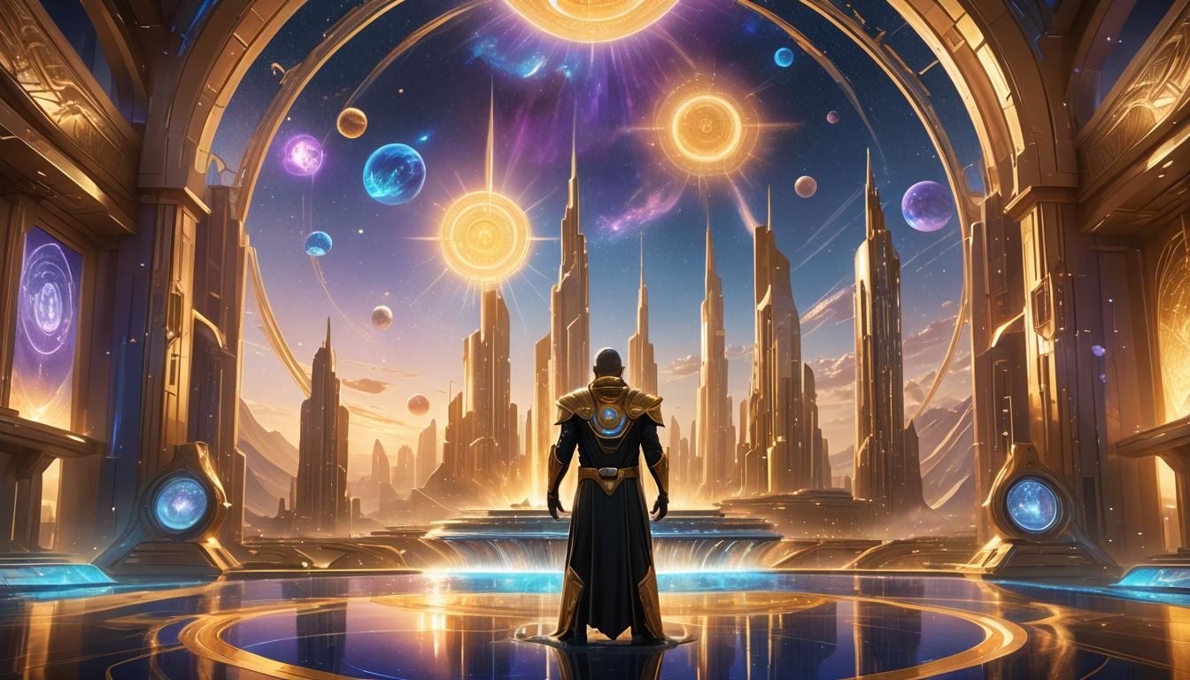 Visionary Being in Galactic Council Chambers