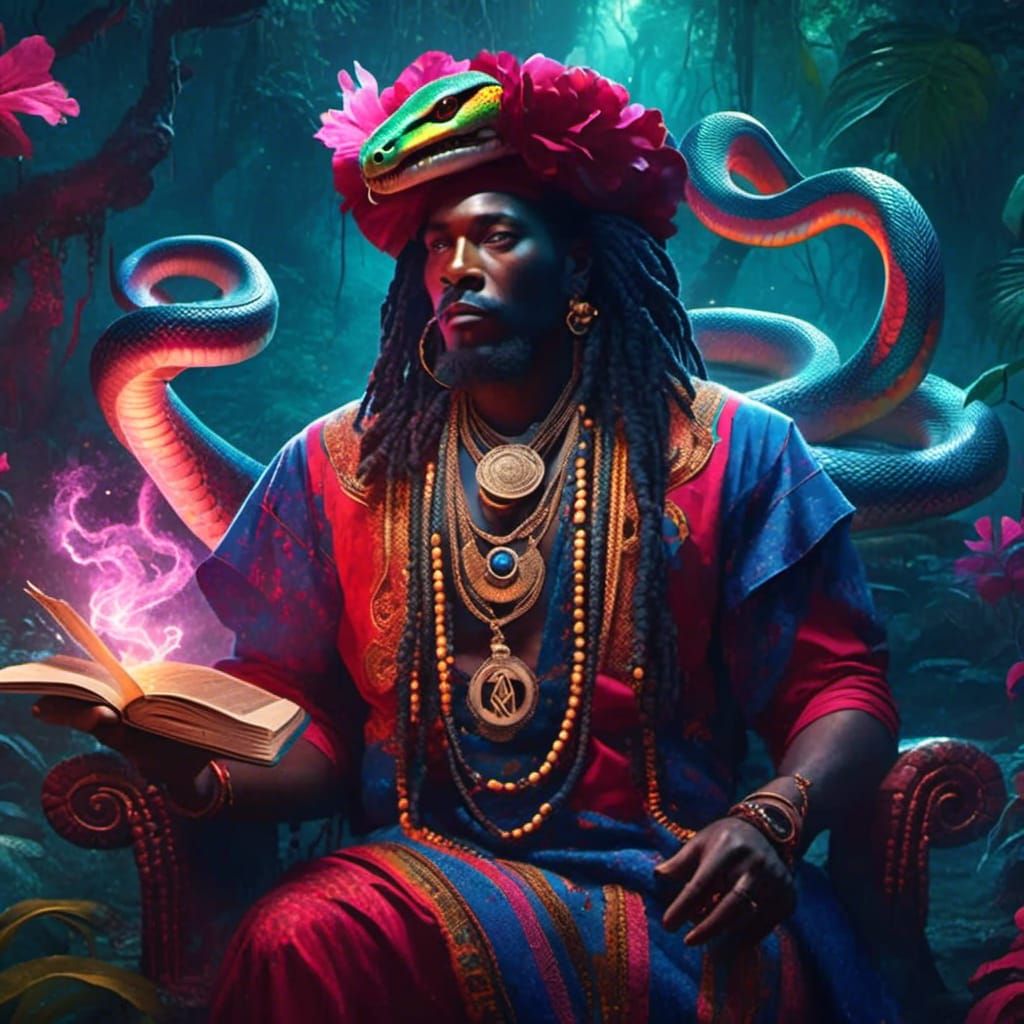 Snake Spirit Simbi Makaya: Hyperrealistic Graffiti Art