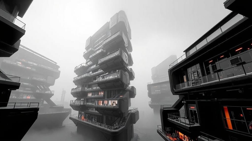 far future cyber city