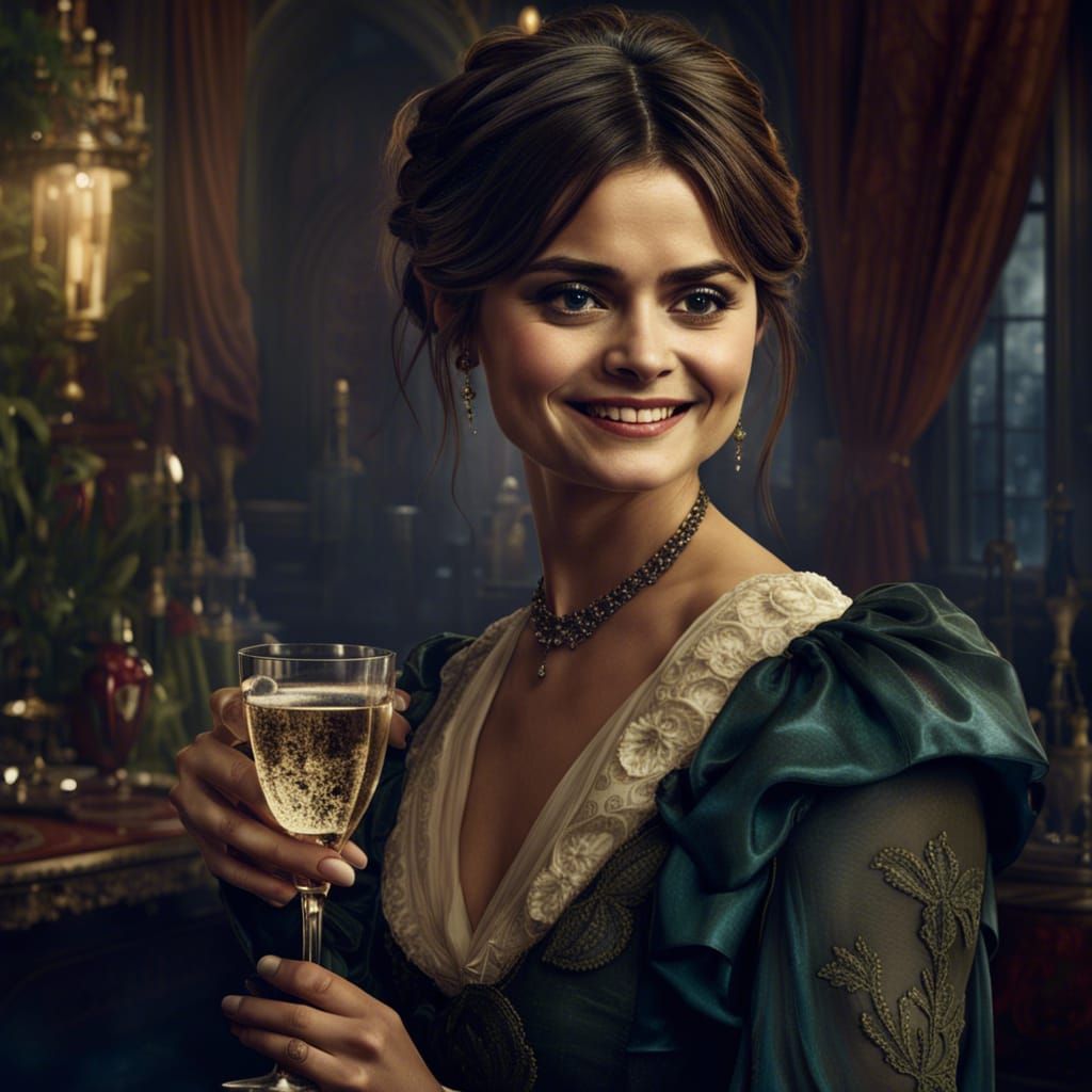 Jenna Coleman as a 19th Century Lady, Detailed Painting