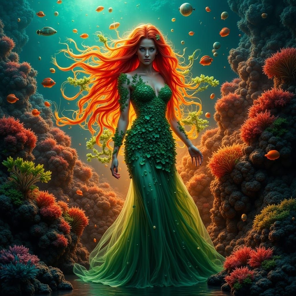 Poison Ivy in an Underwater Dreamscape