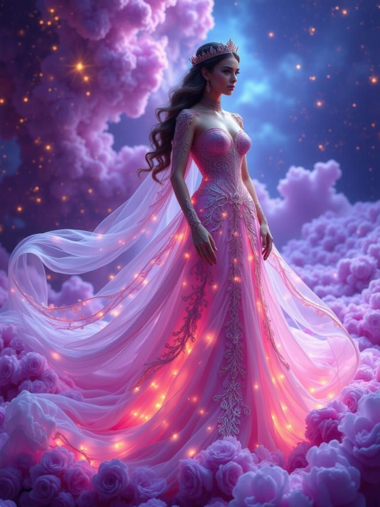 Ethereal Figure in Living Starlight Dress