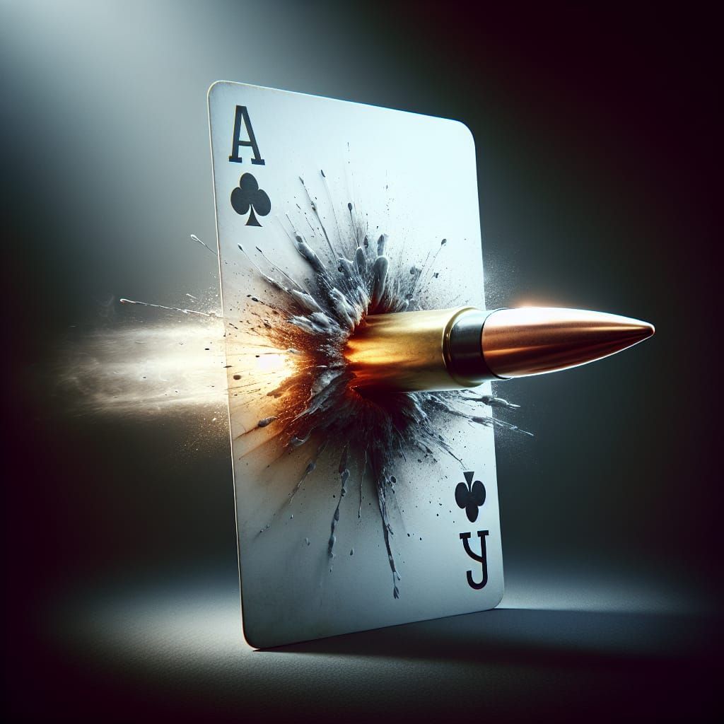 Bullet Piercing Card with High-Speed Impact