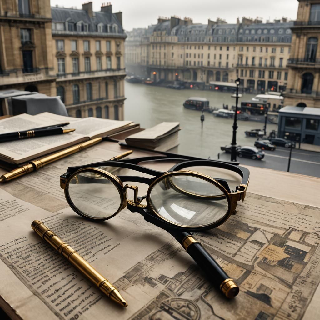 Elegant Library Room with Magnifying Glasses