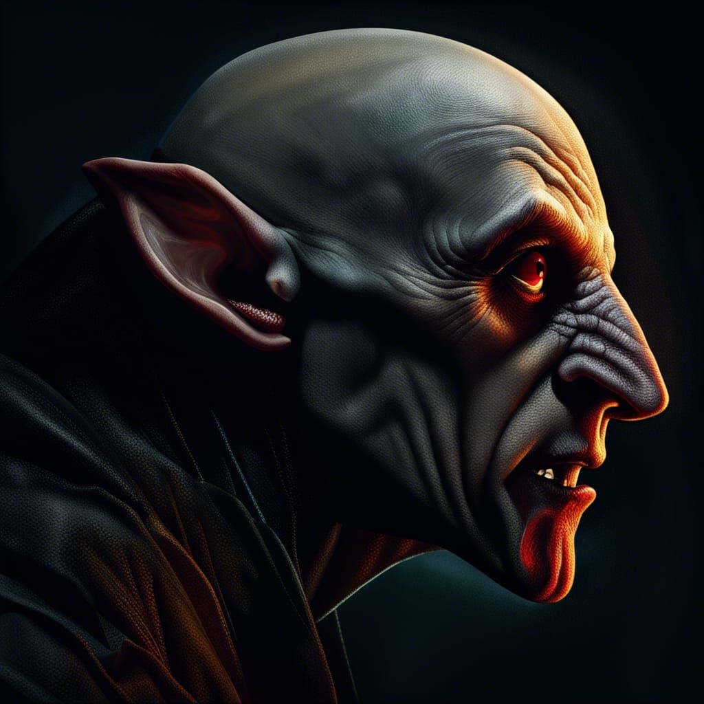 Dramatic Hyperrealistic Portrait of Nosferatu
