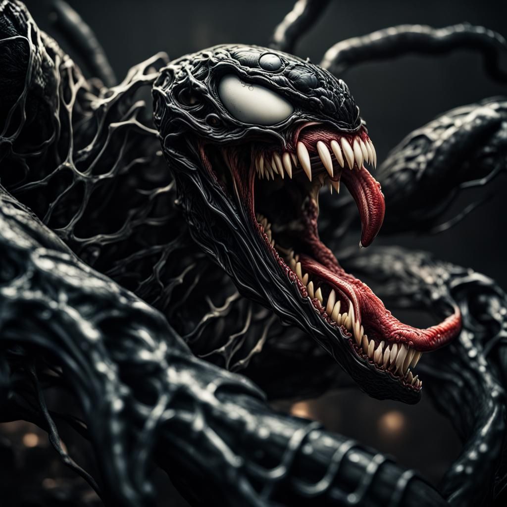 Hyperrealistic Venom Portrait in High Definition