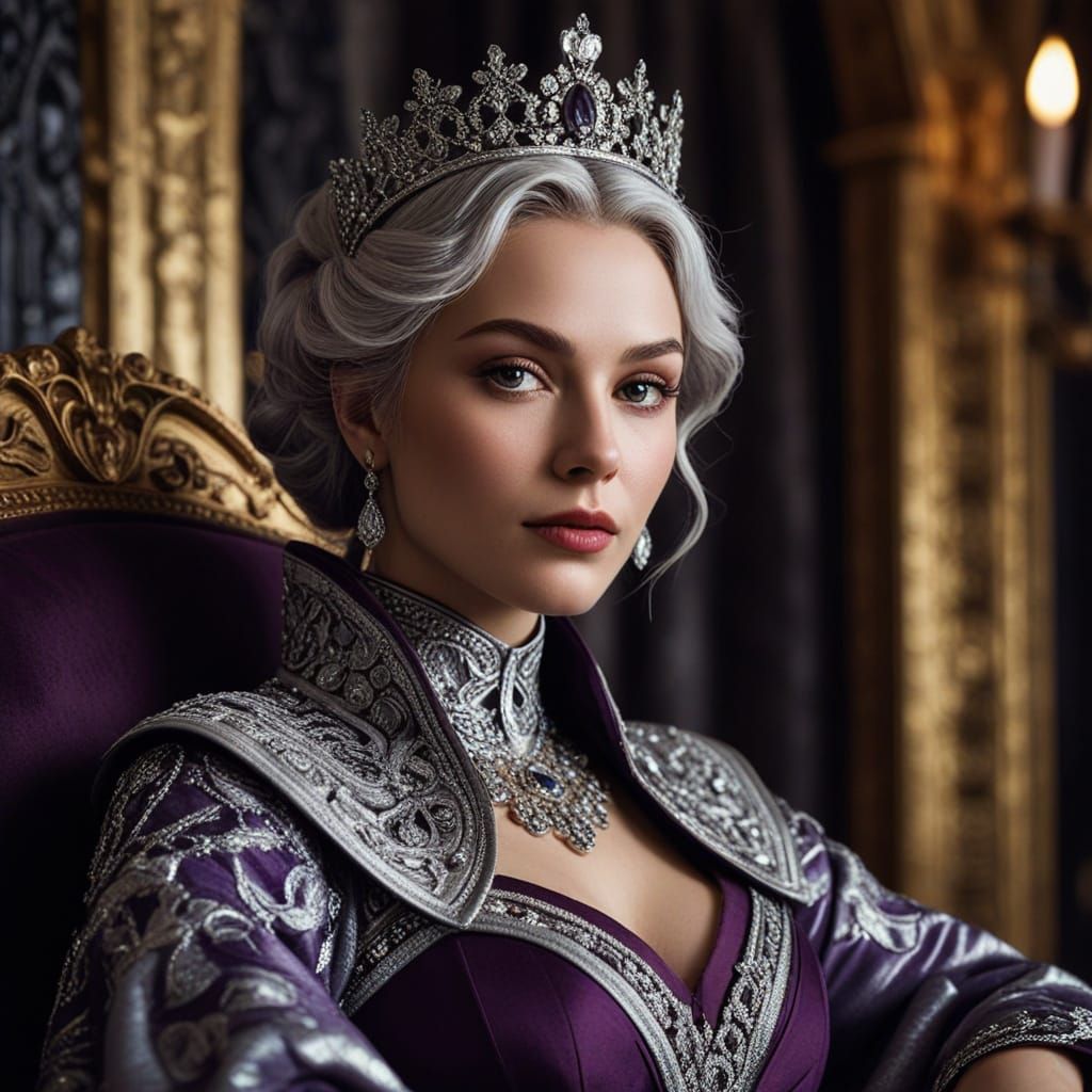 Regal Queen in Silver Throne Room