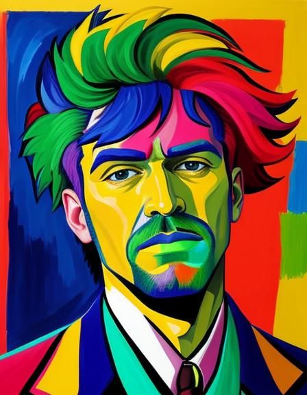 Fauvist Portrait with Vivid, Expressionistic Colors