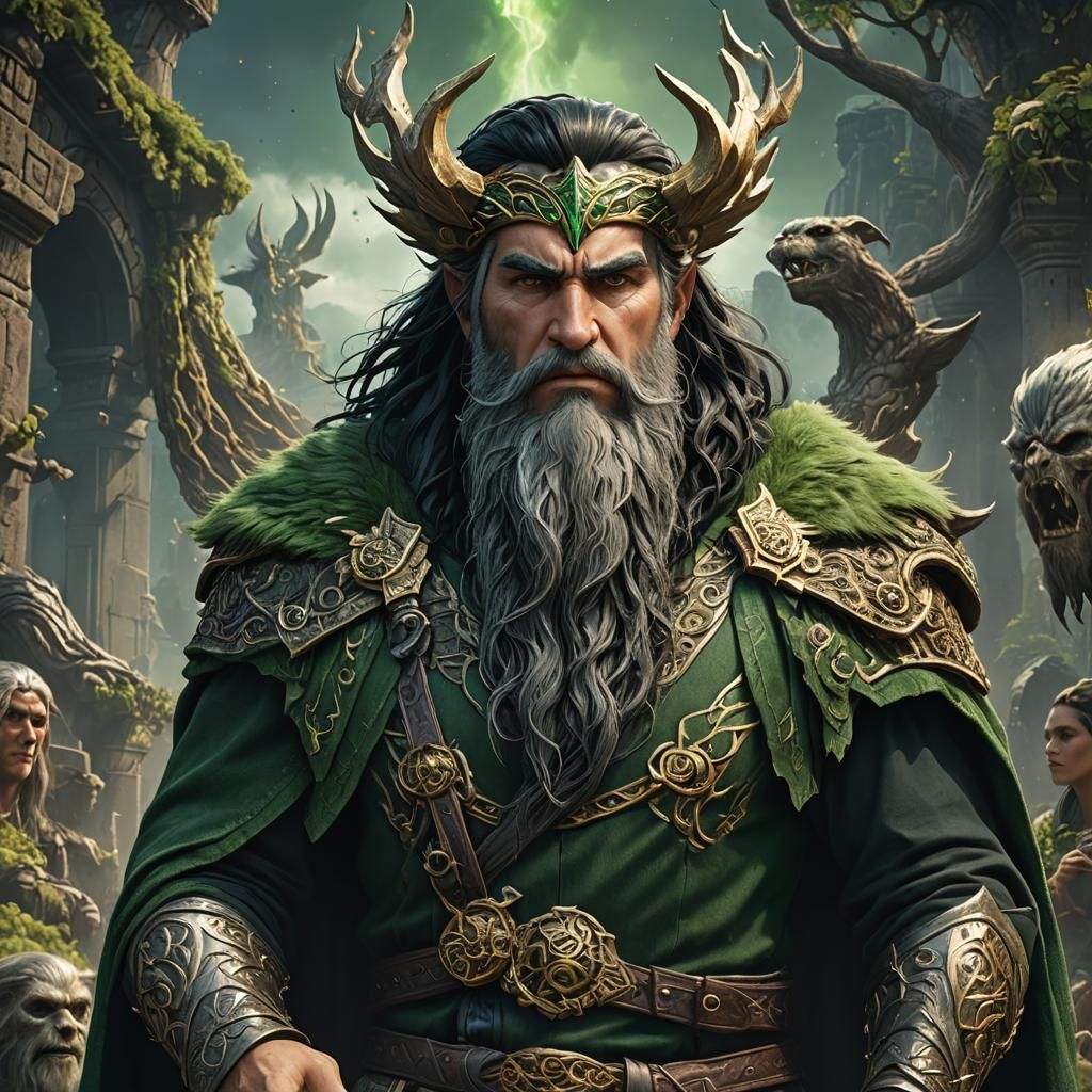 Young Odin in Detailed Matte Painting Style