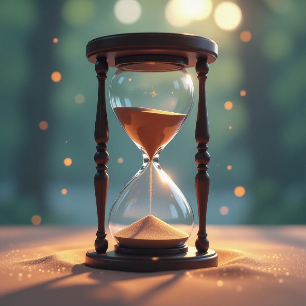 Luminous Hourglass: Time and Flow in Digital Art