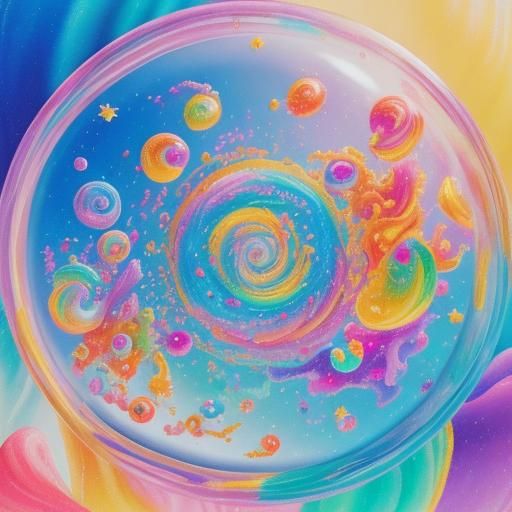 Candy Statue in Whimsical Gouache-Inspired Candyland