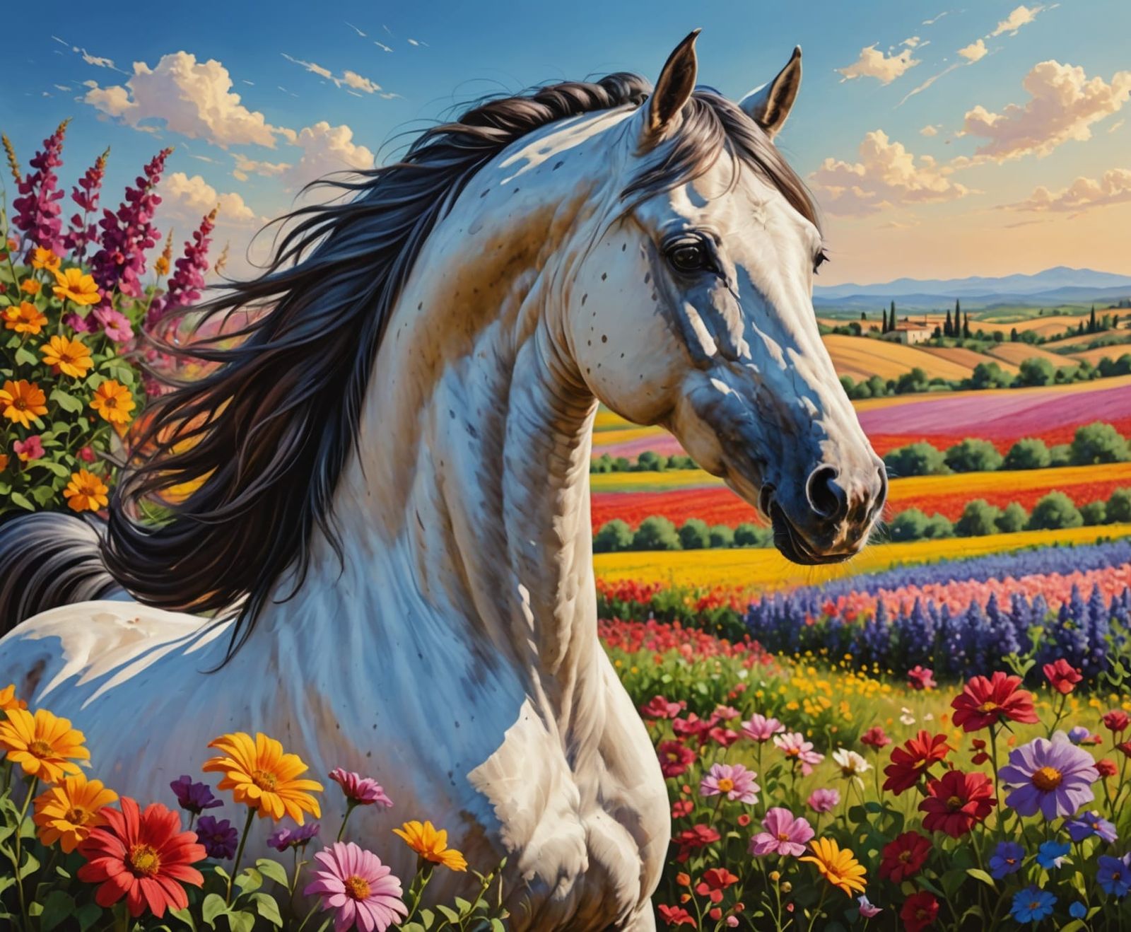 Gorgeous Arabian Horse in Tuscan Bloom
