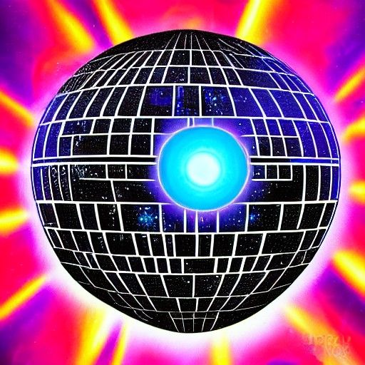 Death Star Destroys Earth in Cosmic Illustration