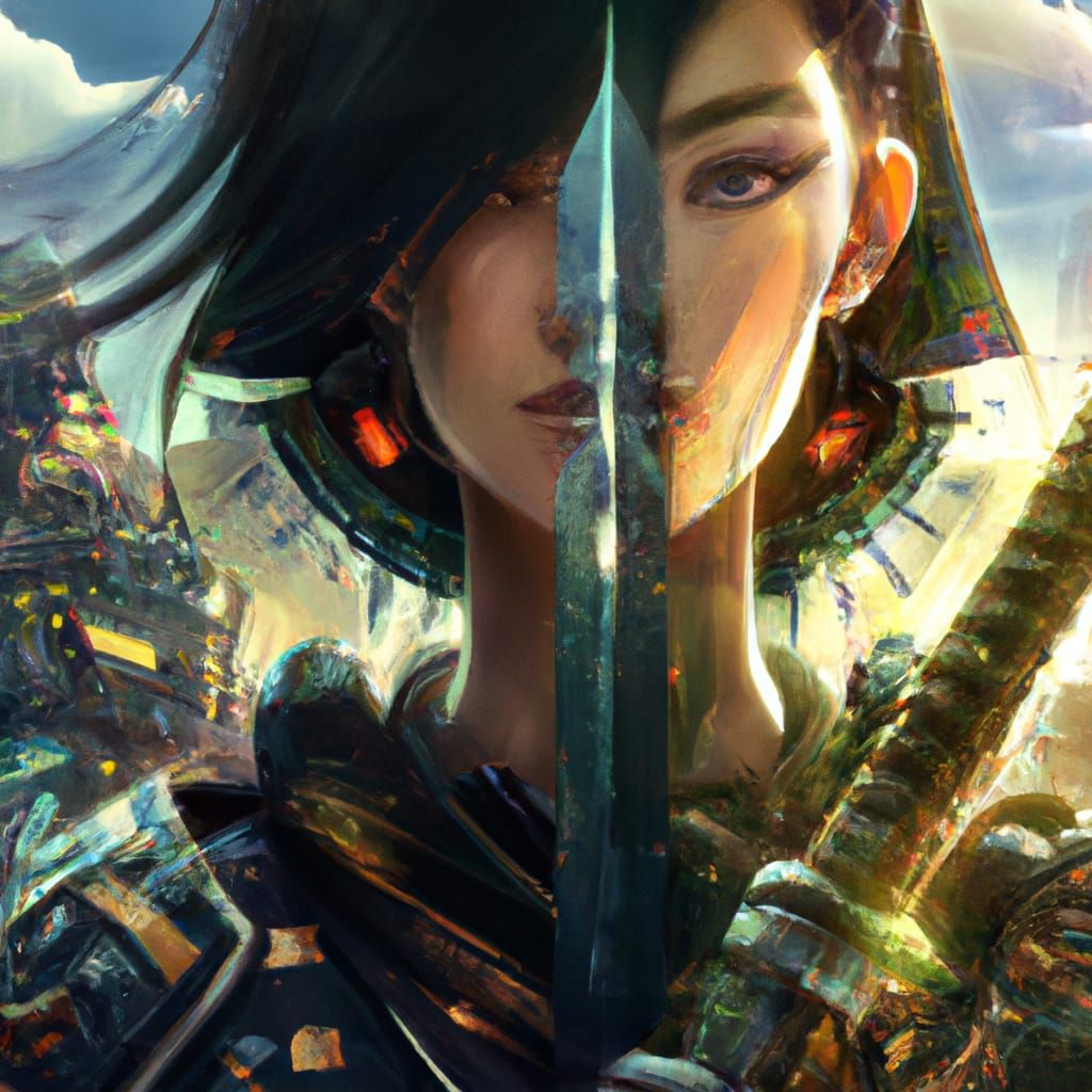 Fantasy Warrior Portrait in Digital Art Style