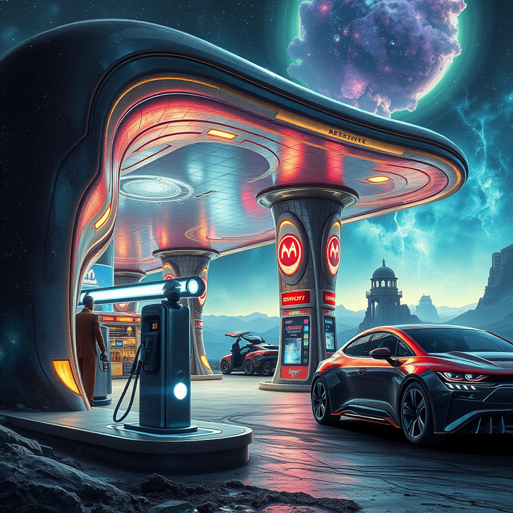 Extraterrestrial Gas Station with Biomechanical Elements