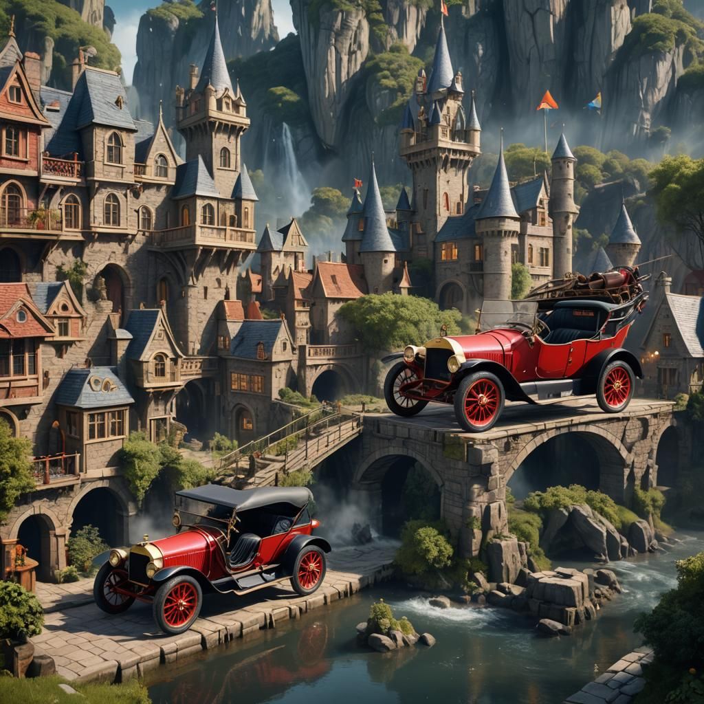 Fantastical Chitty Chitty Bang Bang Matte Painting