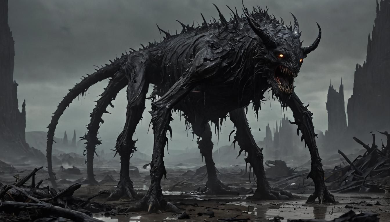 Nightmarish Monster Emerges from Cursed Wasteland