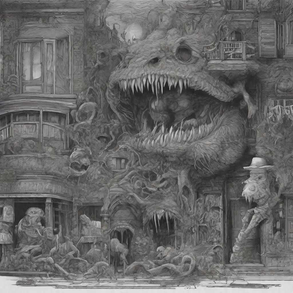 Little Shop of Horrors in Mixed Media Style