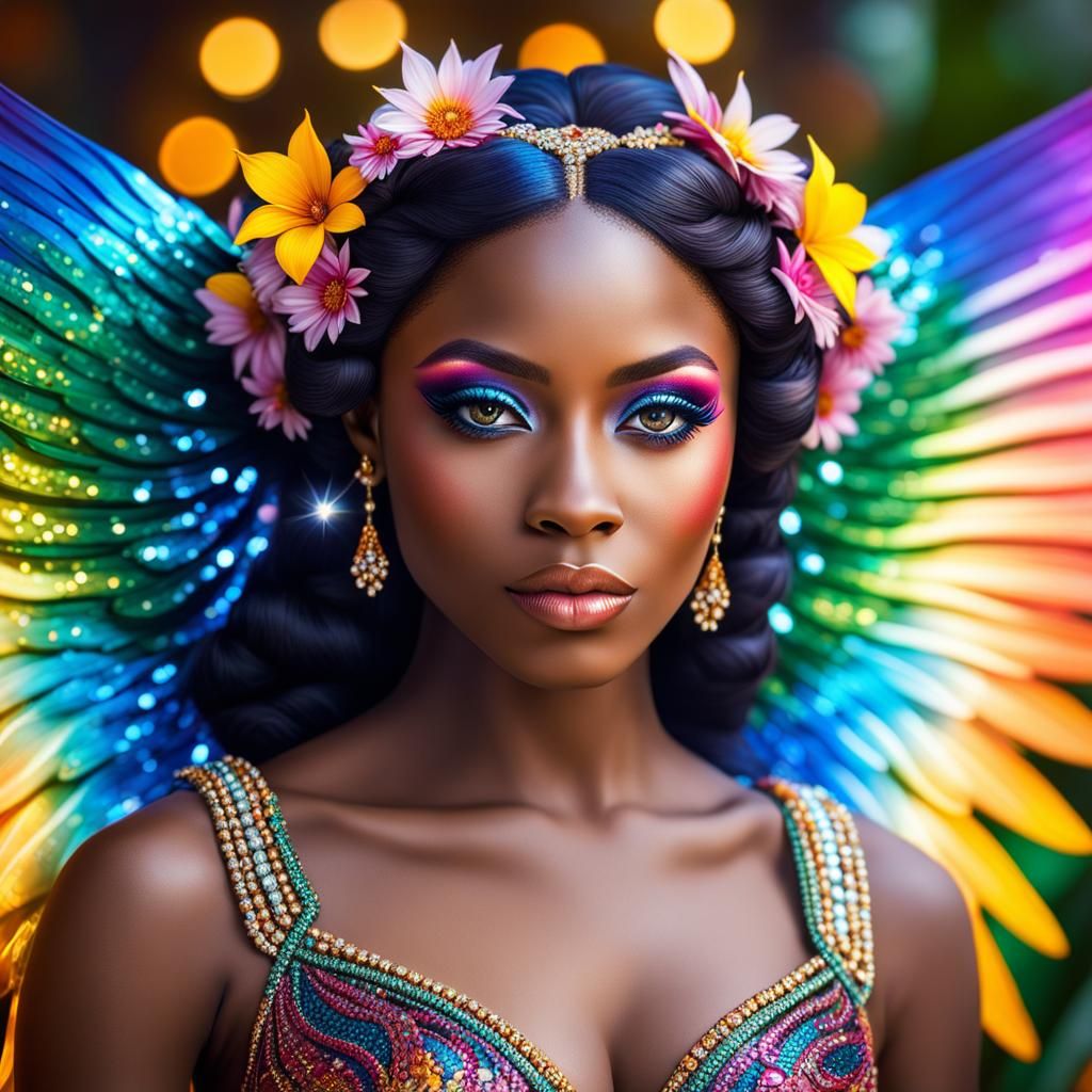 colorful pixie, Nigerian woman