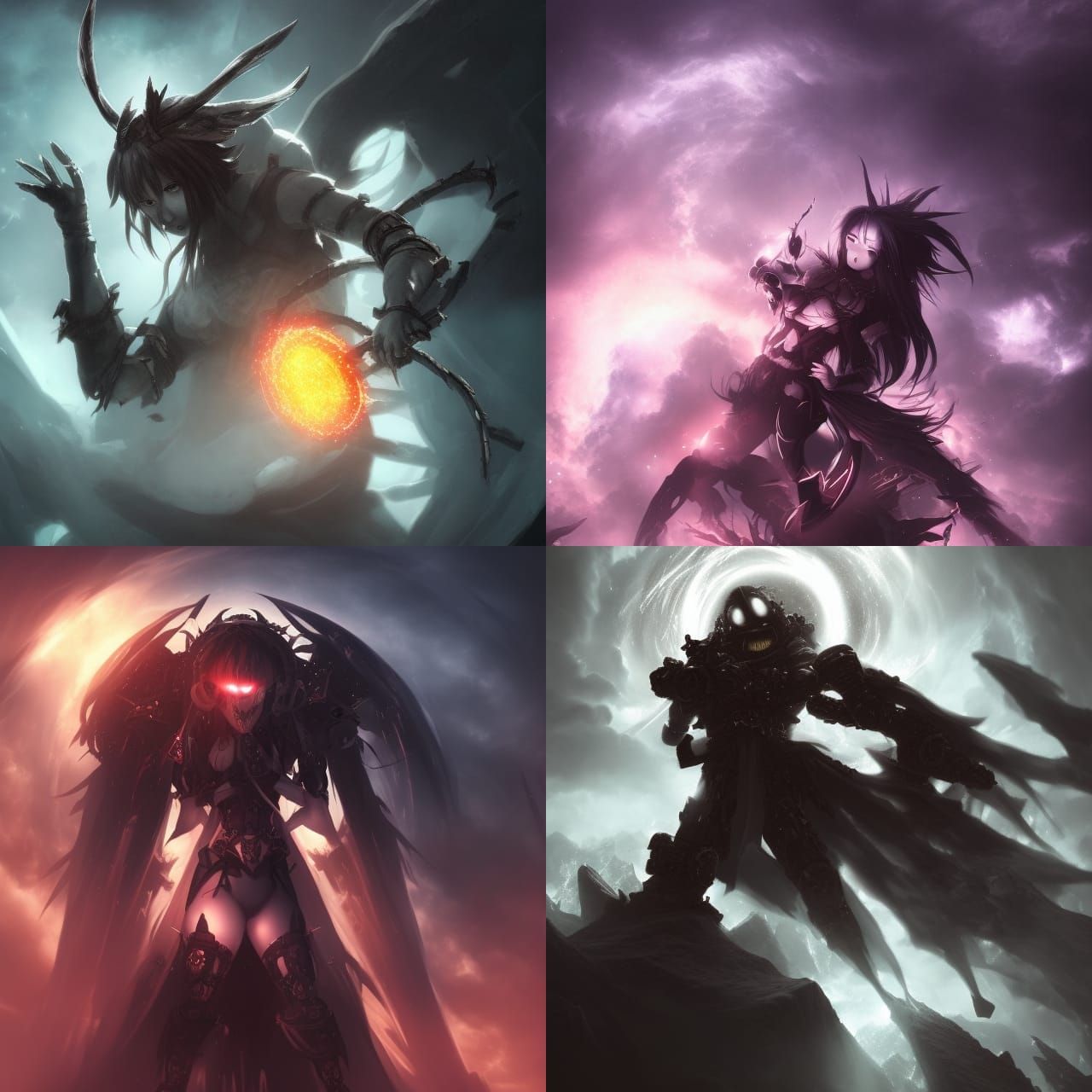 Black Hole Warrior in Anime Art Style