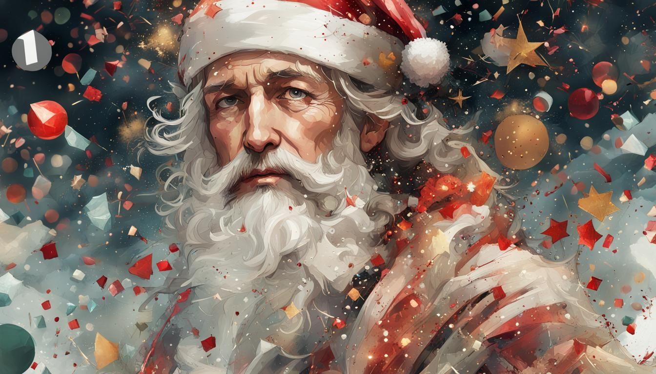 Christmas Confetti Mural in Michelangelo Anime Style