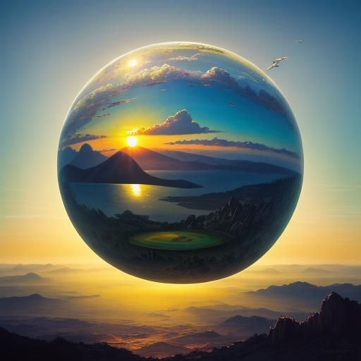 Surreal Spring Sunrise in Salvador Dali Style