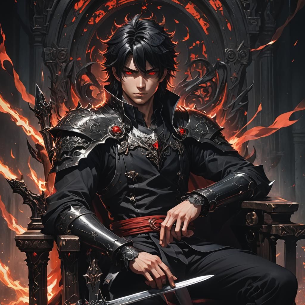Dark Fantasy Anime Man on Throne