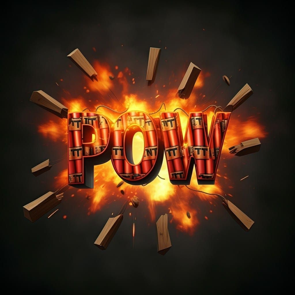 Exploding POW Comic Book Art in 3D