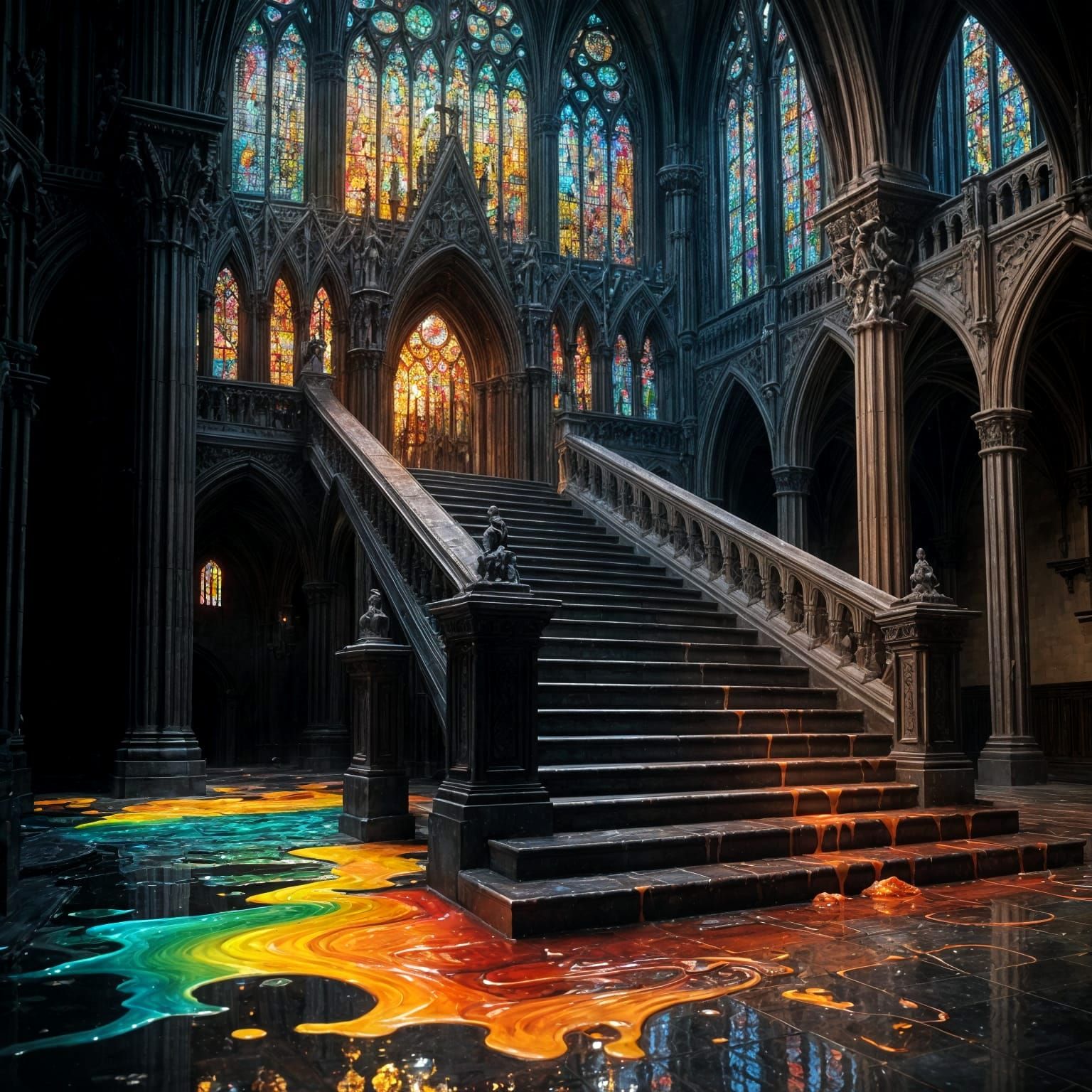 Melting Wax Cathedral in Surrealist Style