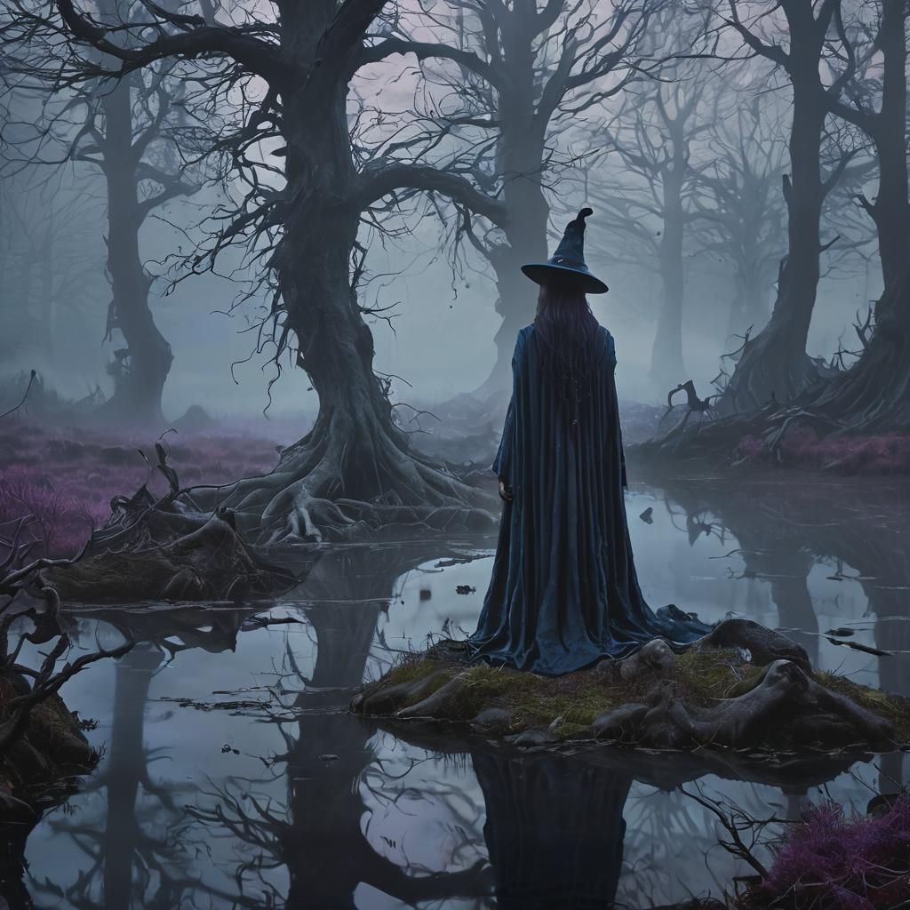 Ethereal Witch Astral Projection in Dark Fantasy Art