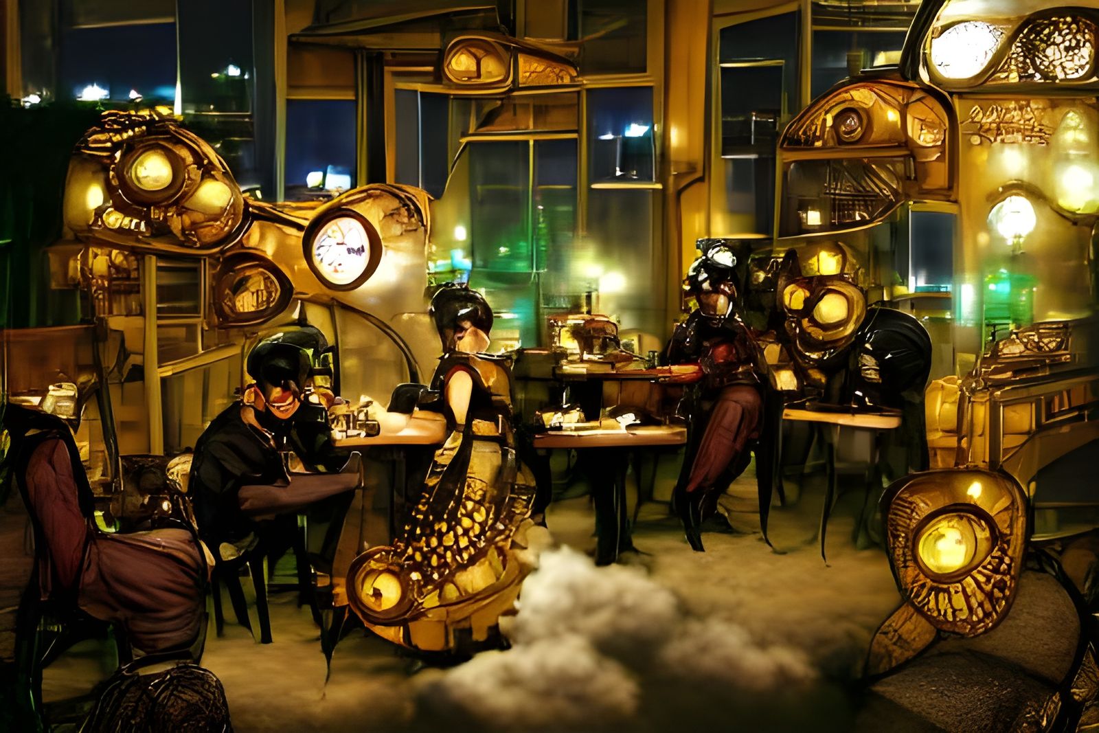 Steampunk Night Café