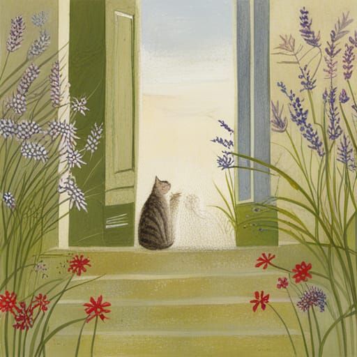 Cat Portrait in Early 20th Century Style