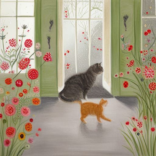 Cat Portrait in Lucy Grossmith Style