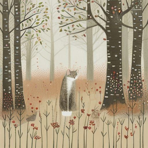 Stylized Cat Portrait in Cartoon Style