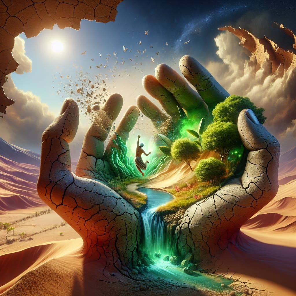 Secret Oasis: A Desert Paradise Concept Art