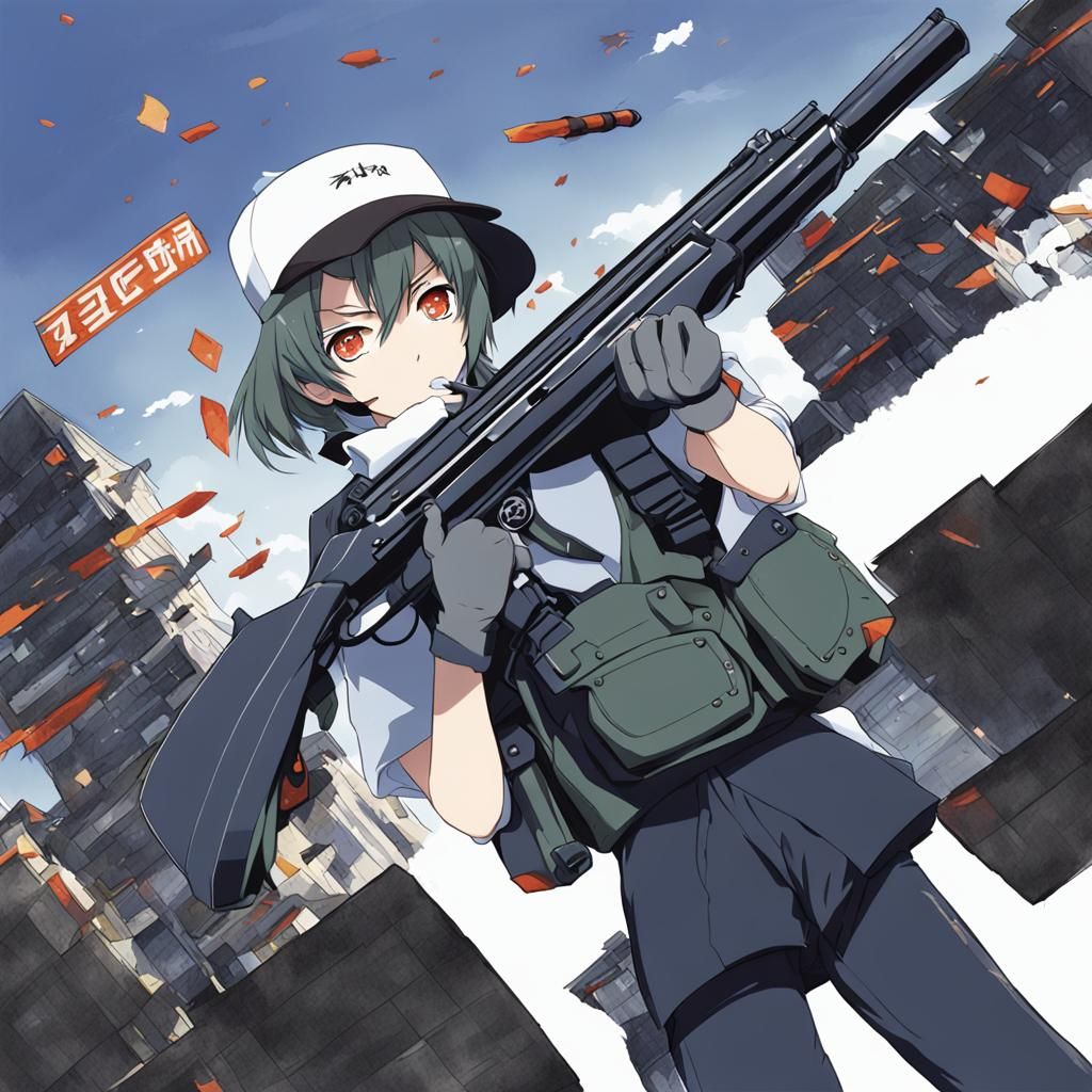 Anime Style Shotgun: Japanese Manga Art