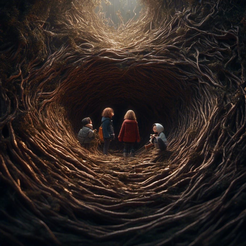 String in the Hole: Hyperrealistic 64 Megapixel Image