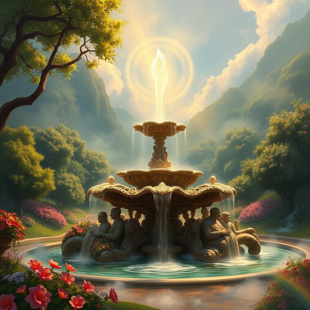 Serenity Oasis in a Dreamlike Landscape