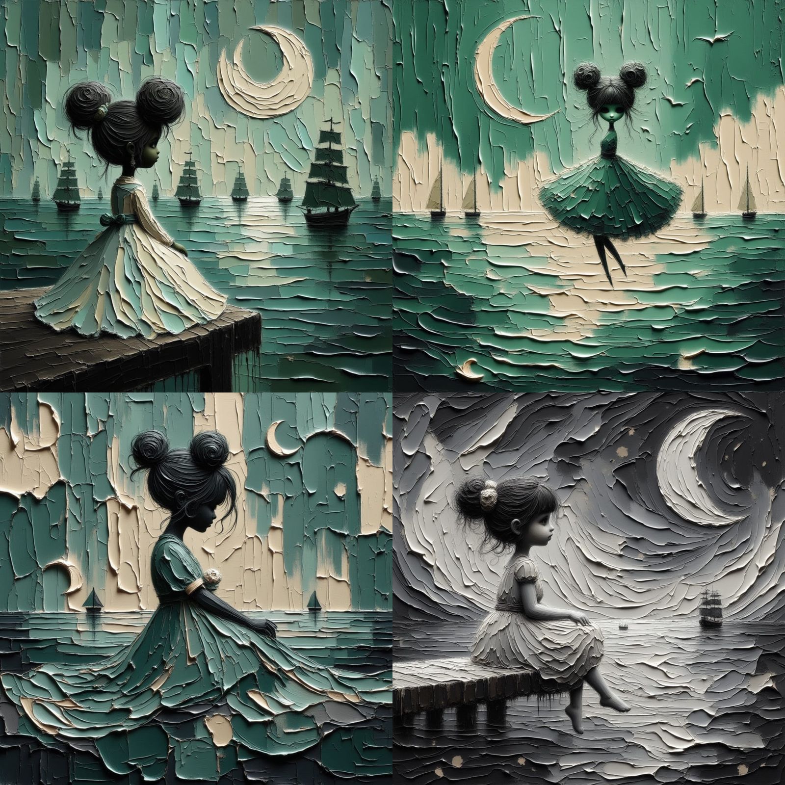 Moon Fairy in Heavy 3D Oil Brushwork