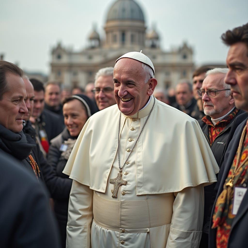 Pope Francis in a Mysterious Vatican Landscape