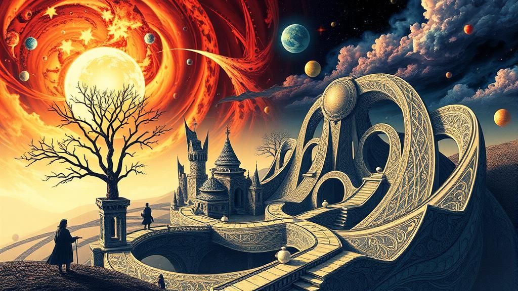 Abstract Fractal Landscape in Surreal Fantasy Style