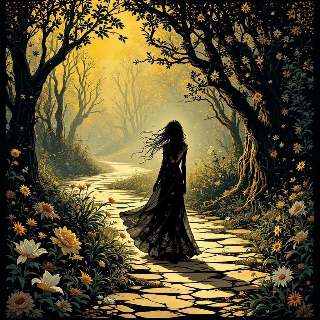 Woman Walking: Beardsley and Dulac Decorative Style