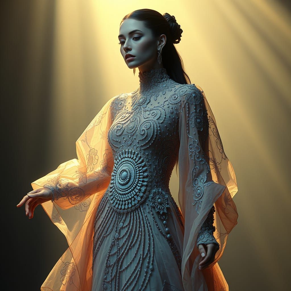 Haute Couture Gown with Rangoli Patterns II